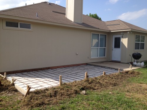 Patio being extended