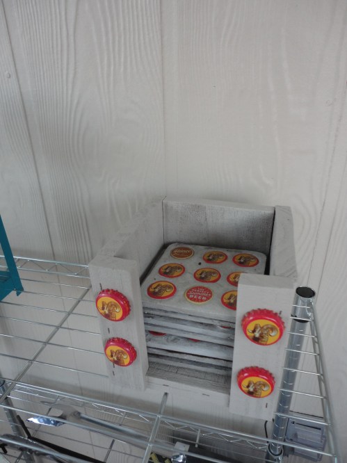 Coasters I made from Shiner bottle caps