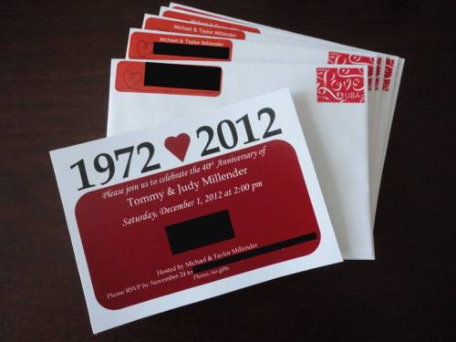 I designed the invitation and then had them printed at Staples